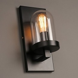 Lampada da parete creativa in ferro battuto in vetro rurale