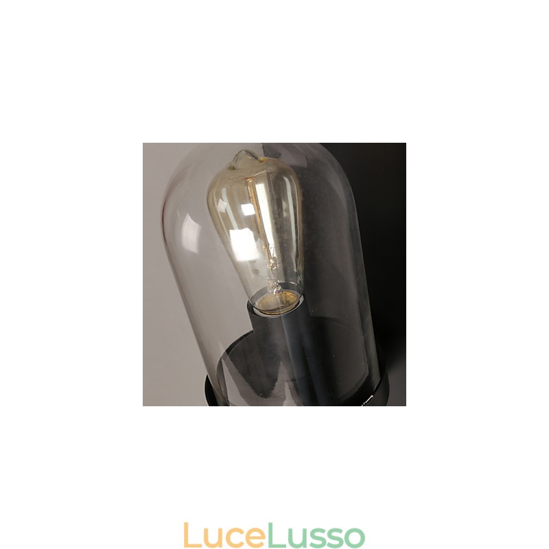 Lampada da parete creativa in ferro battuto in vetro rurale