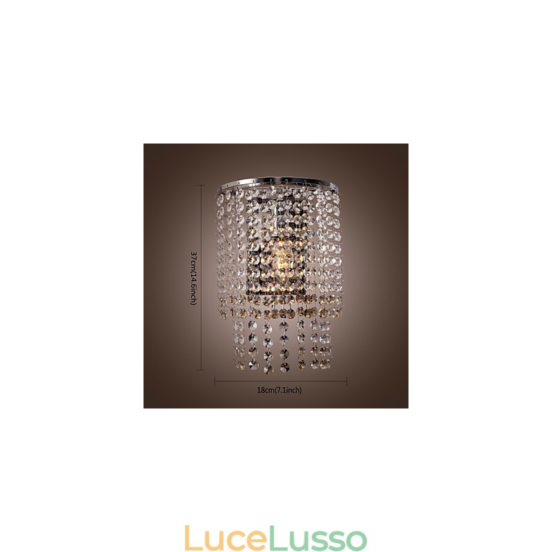 Applique da parete in cristallo contemporaneo con 1 luce