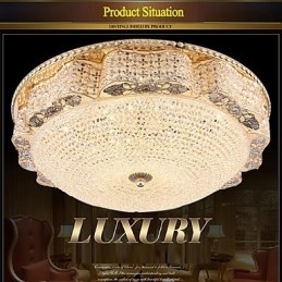 Lampada da soffitto moderna di lusso in cristallo, luce a cupola assorbente, diametro 50 cm