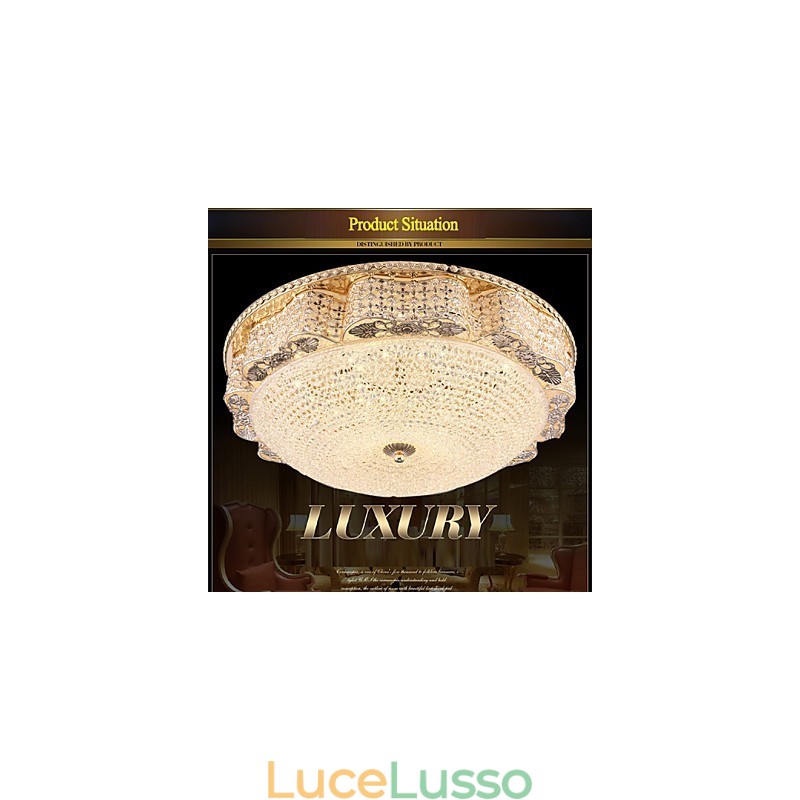 Lampada da soffitto moderna di lusso in cristallo, luce a cupola assorbente, diametro 50 cm