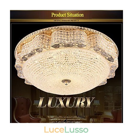 Lampada da soffitto moderna di lusso in cristallo, luce a cupola assorbente, diametro 50 cm Lampada da soffitto moderna di lusso in cristallo, luce a cupola assorbente, diametro 50 cm