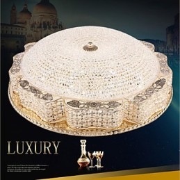 Lampada da soffitto moderna di lusso in cristallo, luce a cupola assorbente, diametro 50 cm