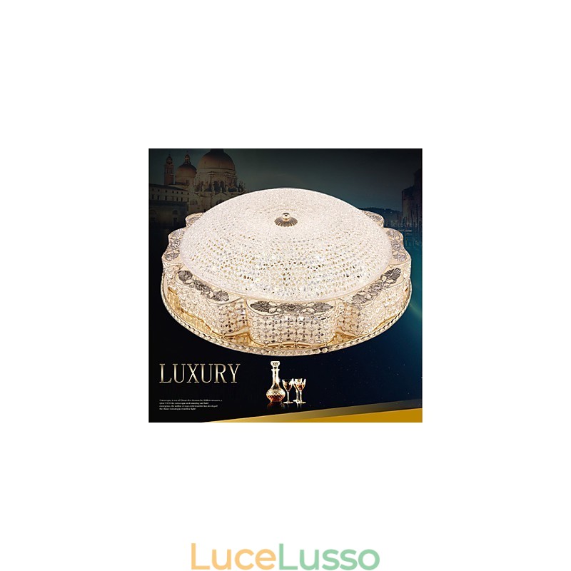 Lampada da soffitto moderna di lusso in cristallo, luce a cupola assorbente, diametro 50 cm