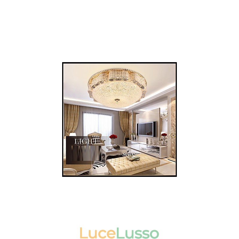 Lampada da soffitto moderna di lusso in cristallo, luce a cupola assorbente, diametro 50 cm