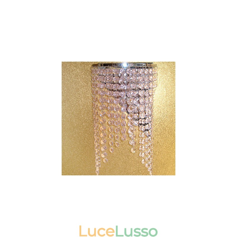 Moderna applique in cristallo con 2 luci