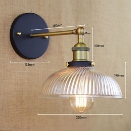 Lampada da parete decorativa in vetro popolare, stile retrò, creativo, stile country americano