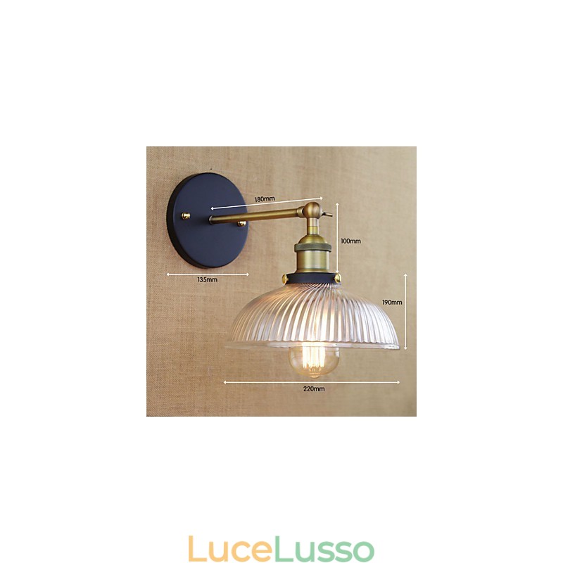 Lampada da parete decorativa in vetro popolare, stile retrò, creativo, stile country americano