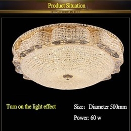 Lampada da soffitto moderna di lusso in cristallo, luce a cupola assorbente, diametro 50 cm