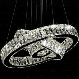 Lampada a sospensione in cristallo Illuminazione moderna Tre anelli D406080 K9 Grandi lampade da soffitto in cristallo