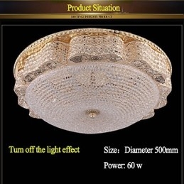 Lampada da soffitto moderna di lusso in cristallo, luce a cupola assorbente, diametro 50 cm