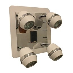Moderne luci da parete cromate sferiche Luci da bagno con 4 luci