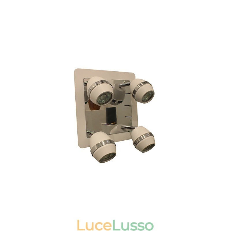 Moderne luci da parete cromate sferiche Luci da bagno con 4 luci