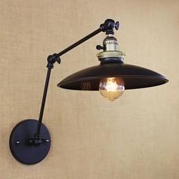 Lampada da parete a braccio lungo in ferro industriale minimalista americano con interruttore