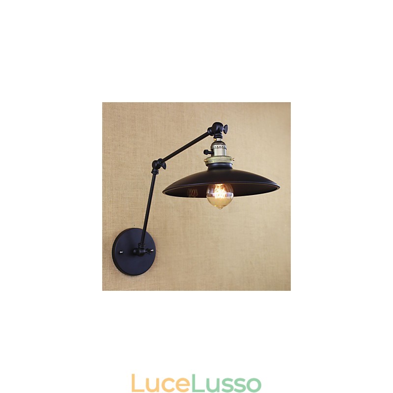 Lampada da parete a braccio lungo in ferro industriale minimalista americano con interruttore