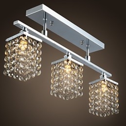 Lampadario lineare isola luce cristallo 3 luci