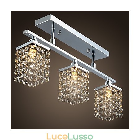 Lampadario lineare isola luce cristallo 3 luci Lampadario lineare isola luce cristallo 3 luci