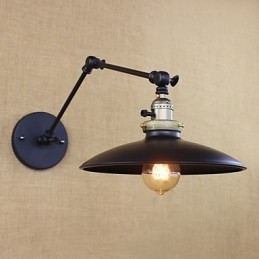 Lampada da parete a braccio lungo in ferro industriale minimalista americano con interruttore