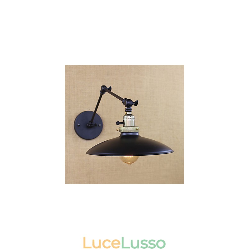 Lampada da parete a braccio lungo in ferro industriale minimalista americano con interruttore