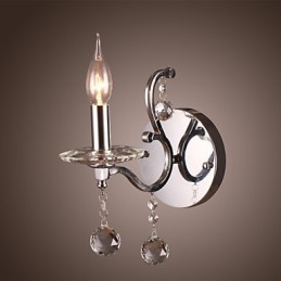 Applique in cristallo argentato con 1 luce