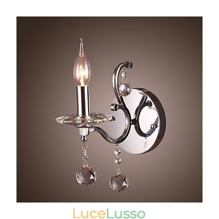 Applique in cristallo argentato con 1 luce Applique in cristallo argentato con 1 luce