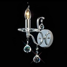 Applique in cristallo argentato con 1 luce