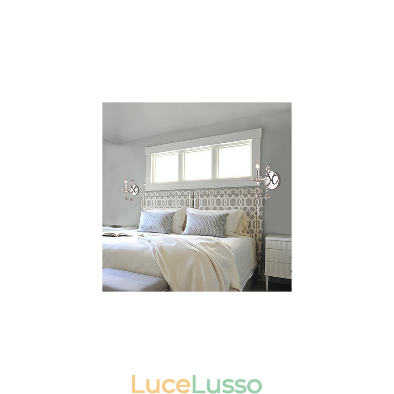 Applique in cristallo argentato con 1 luce