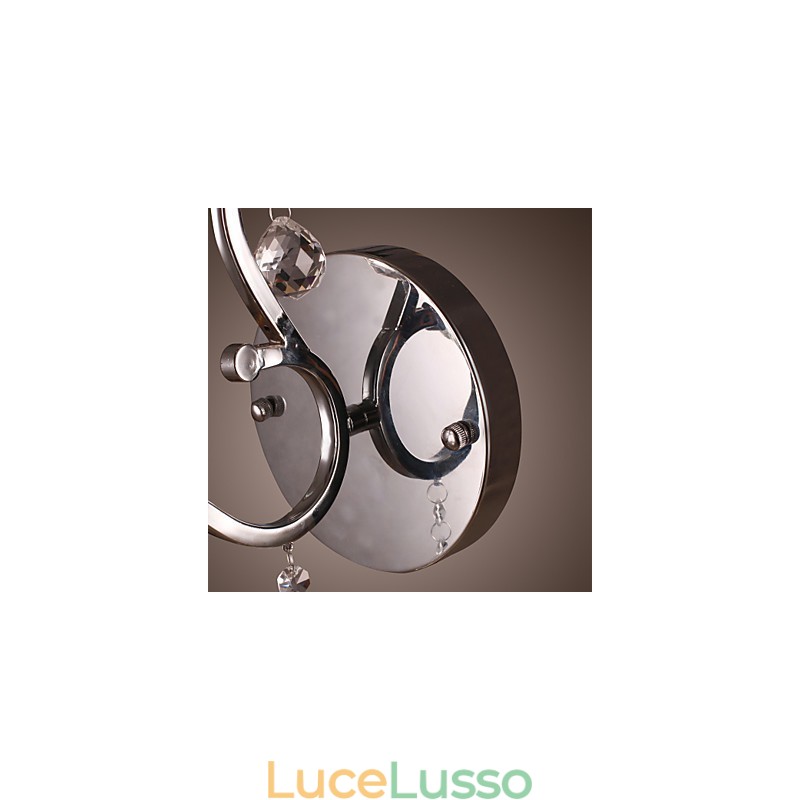 Applique in cristallo argentato con 1 luce