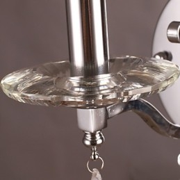 Applique in cristallo argentato con 1 luce