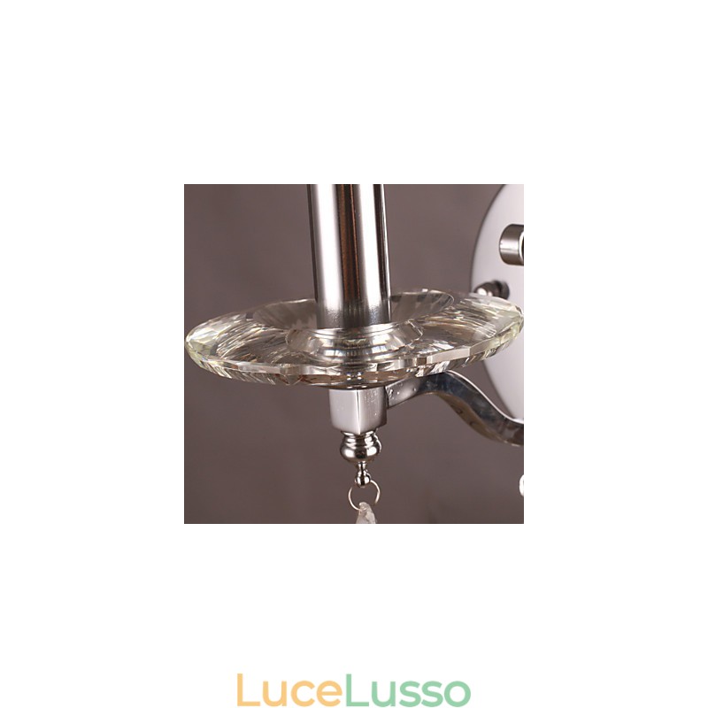 Applique in cristallo argentato con 1 luce