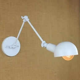 Lampada da parete moderna in ferro battuto a doppio braccio lungo bianco per soggiorno, corridoio, camera da letto, comodino, studio