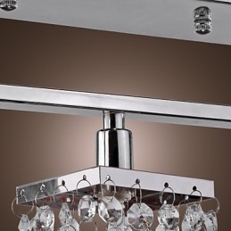 Lampadario lineare isola luce cristallo 3 luci