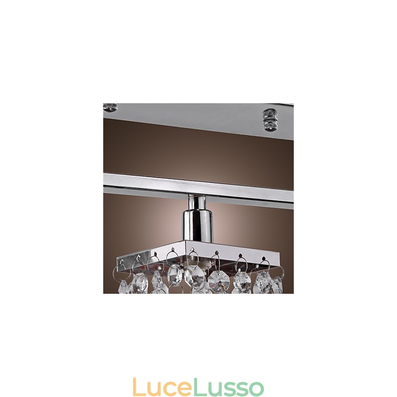Lampadario lineare isola luce cristallo 3 luci