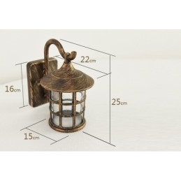 Lampada da parete esterna impermeabile in ferro rustico antico, lanterna vintage, applique da parete per corridoio, nero opaco arrugginito