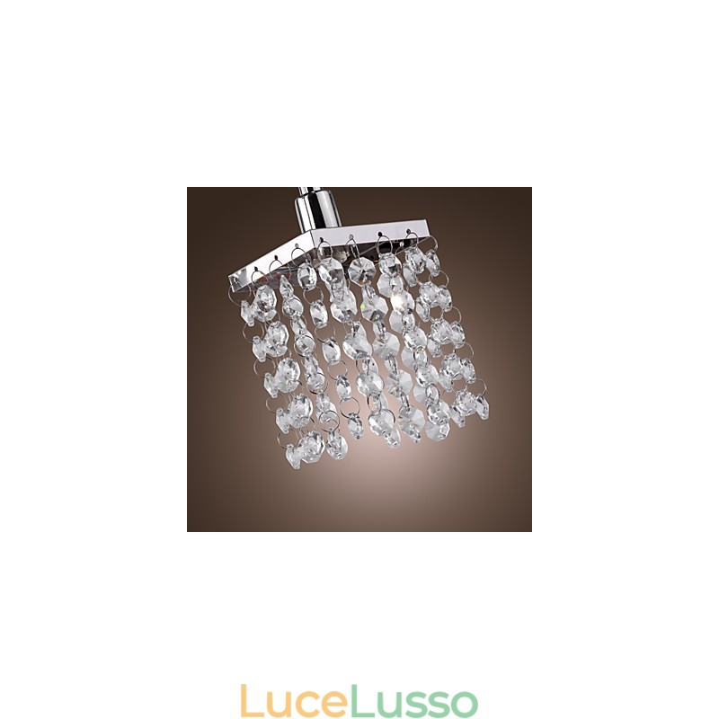 Lampadario lineare isola luce cristallo 3 luci