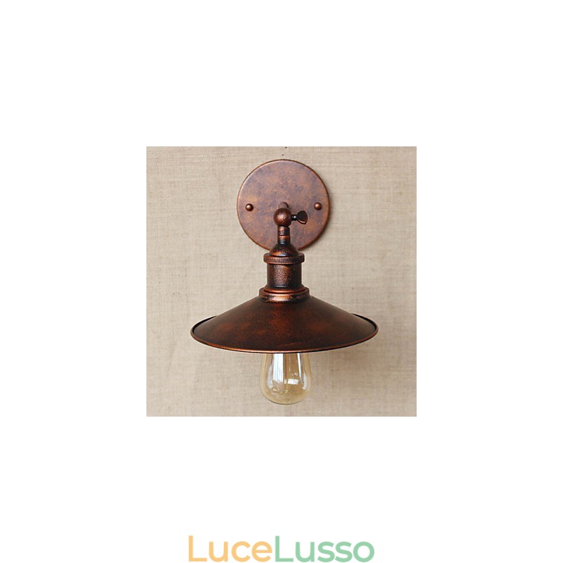 Villa in stile industriale minimalista di fronte alla navata della chiesa, applique decorativa in bronzo rosso con ombrello nostalgico
