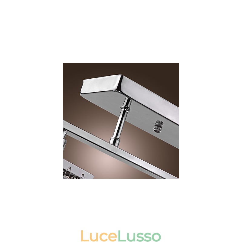 Lampadario lineare isola luce cristallo 3 luci
