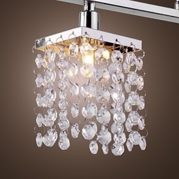 Lampadario lineare isola luce cristallo 3 luci
