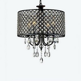 Lampadario tradizionale classico in metallo cromato di cristallo