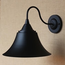 Personalità creativa americana, semplice negozio di abbigliamento, lampada da parete decorativa in corno nero in ferro