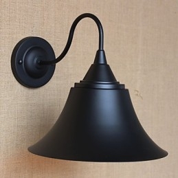 Personalità creativa americana, semplice negozio di abbigliamento, lampada da parete decorativa in corno nero in ferro
