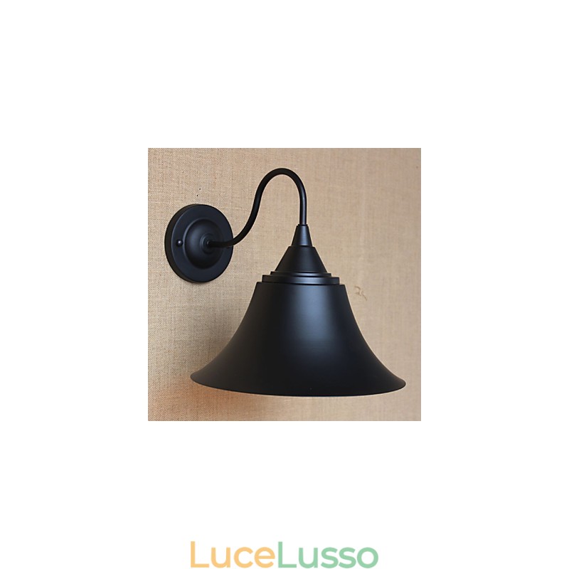 Personalità creativa americana, semplice negozio di abbigliamento, lampada da parete decorativa in corno nero in ferro