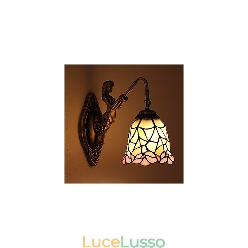 Lampada da parete in ferro battuto creativo rurale europeo contratto