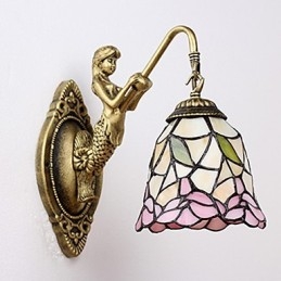 Lampada da parete in ferro battuto creativo rurale europeo contratto