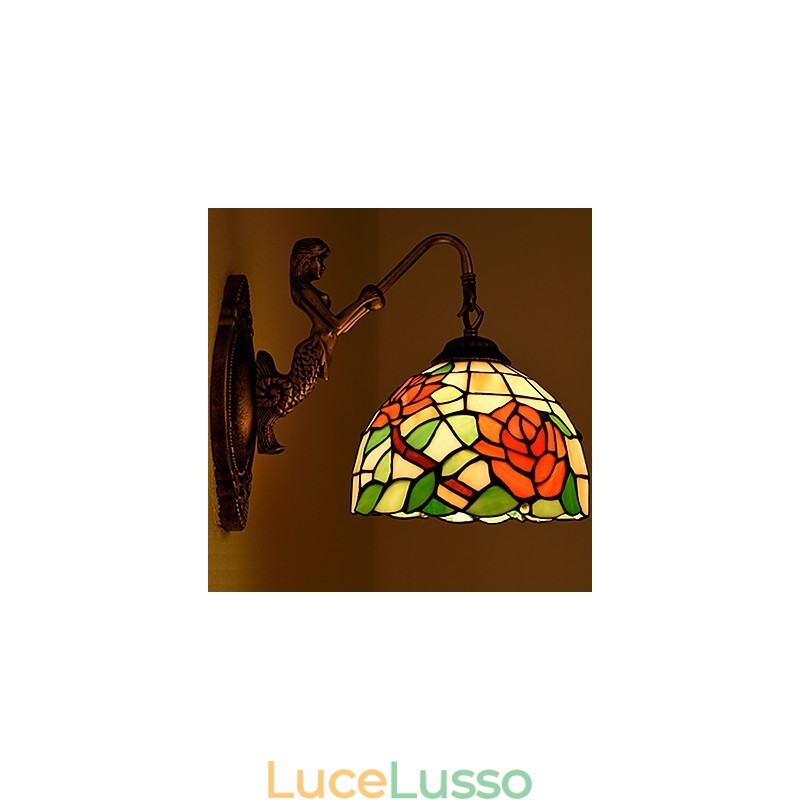 Lampada da parete in ferro battuto creativo rurale europeo contratto