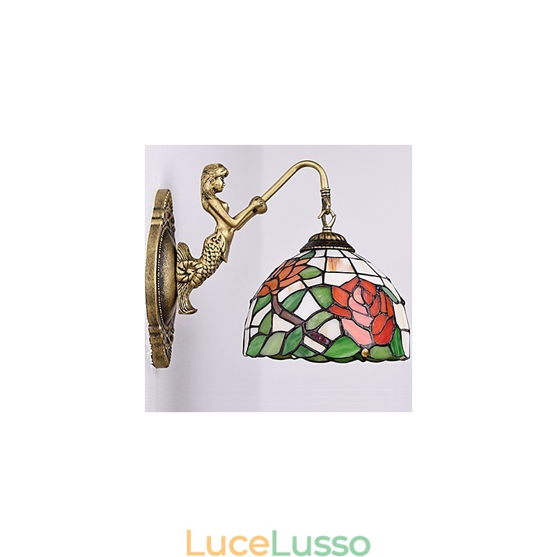 Lampada da parete in ferro battuto creativo rurale europeo contratto