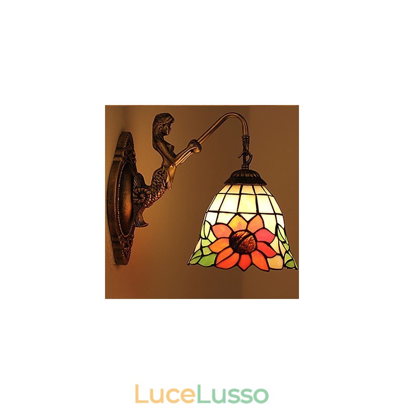 Lampada da parete in ferro battuto creativo rurale europeo contratto