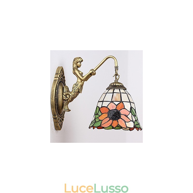 Lampada da parete in ferro battuto creativo rurale europeo contratto