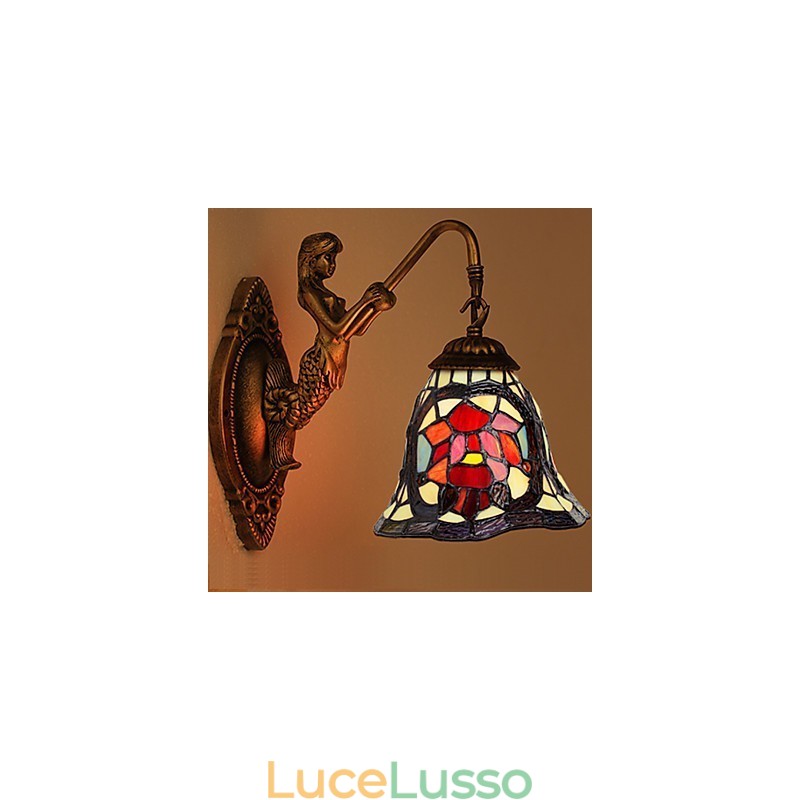 Lampada da parete in ferro battuto creativo rurale europeo contratto