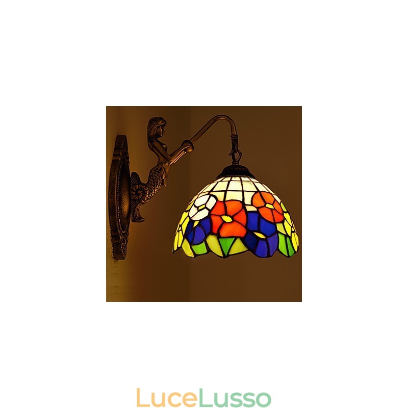 Lampada da parete in ferro battuto creativo rurale europeo contratto